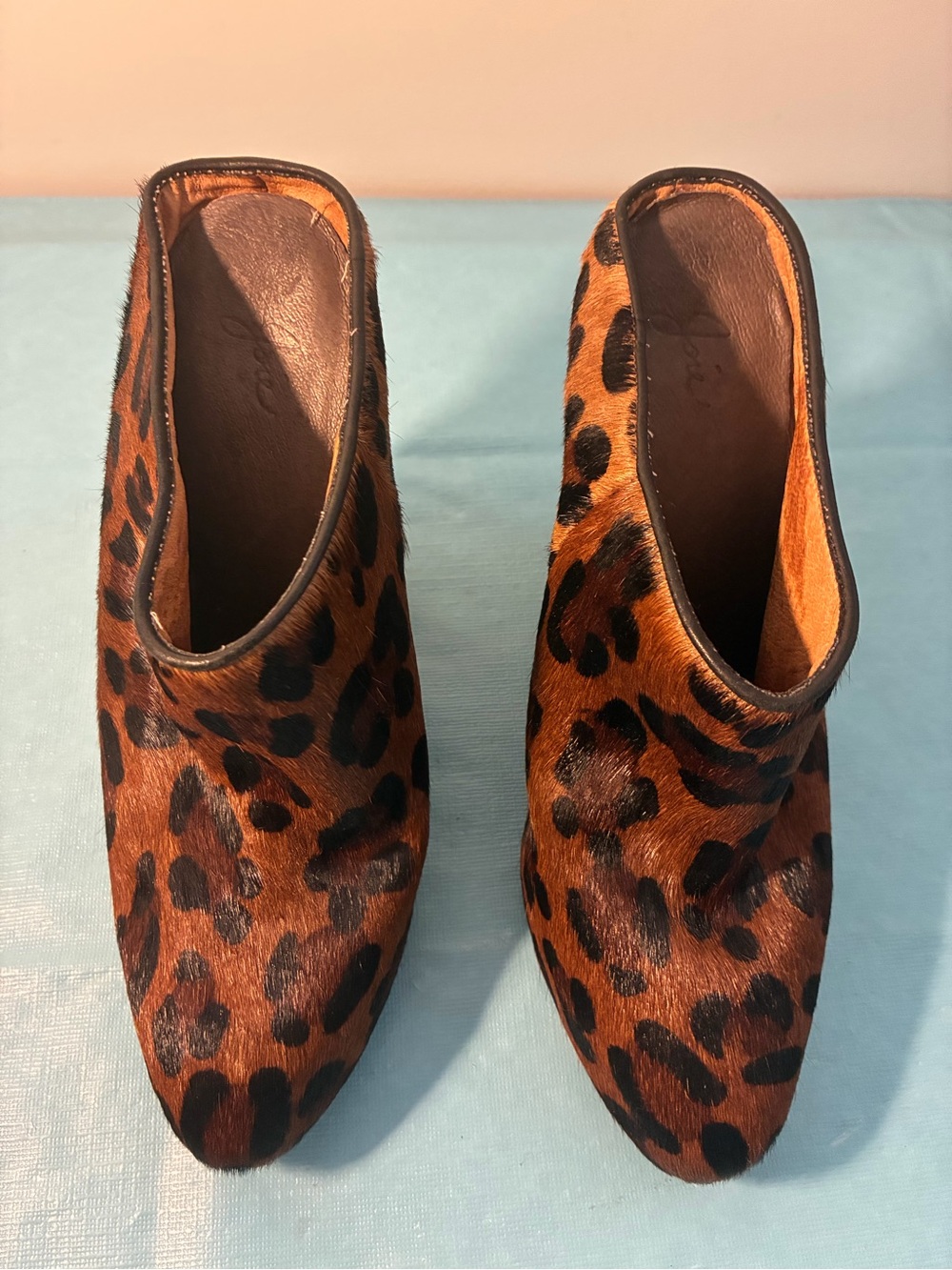 Joie Leopard-Print Women's Wedges- Calf Skin Pony Hair Style Size 38